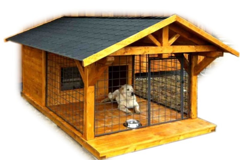 Luxusní bouda pro psy s kotcem