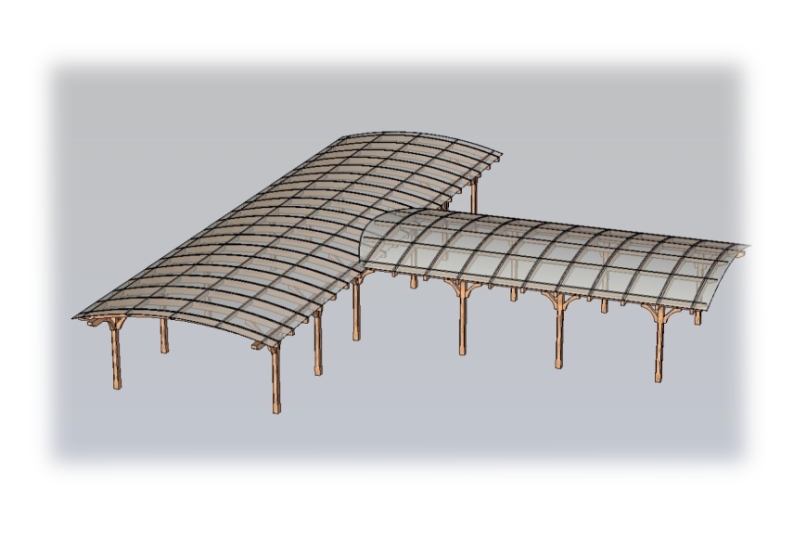 Pergola - Přístřešek na auta atypický 03