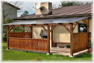 Pergola s pultovou střechou 350/600